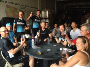 Post Race Beer at Elevator